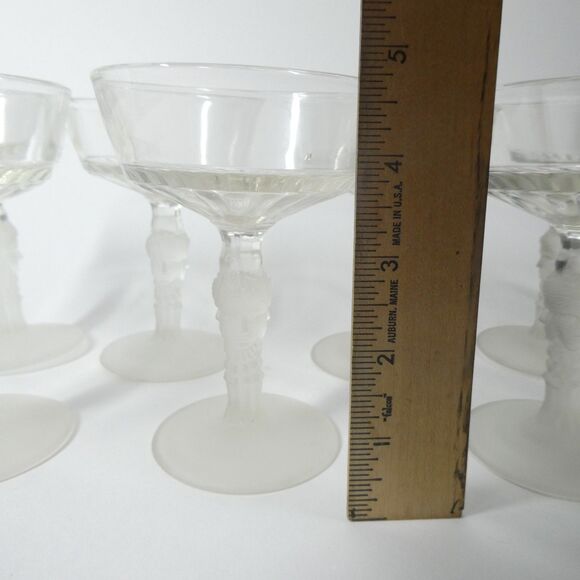 Duncan & Miller Three Faces - Set of 7 Footed Sherbet Glasses 4.75" EAPG MMA - Picture 5 of 11